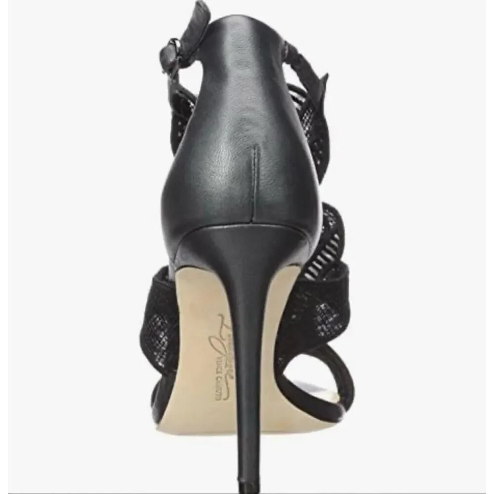 Vince Camuto Randal Black Lace Sandal Heel Shoe Women’s Size 9 1/2